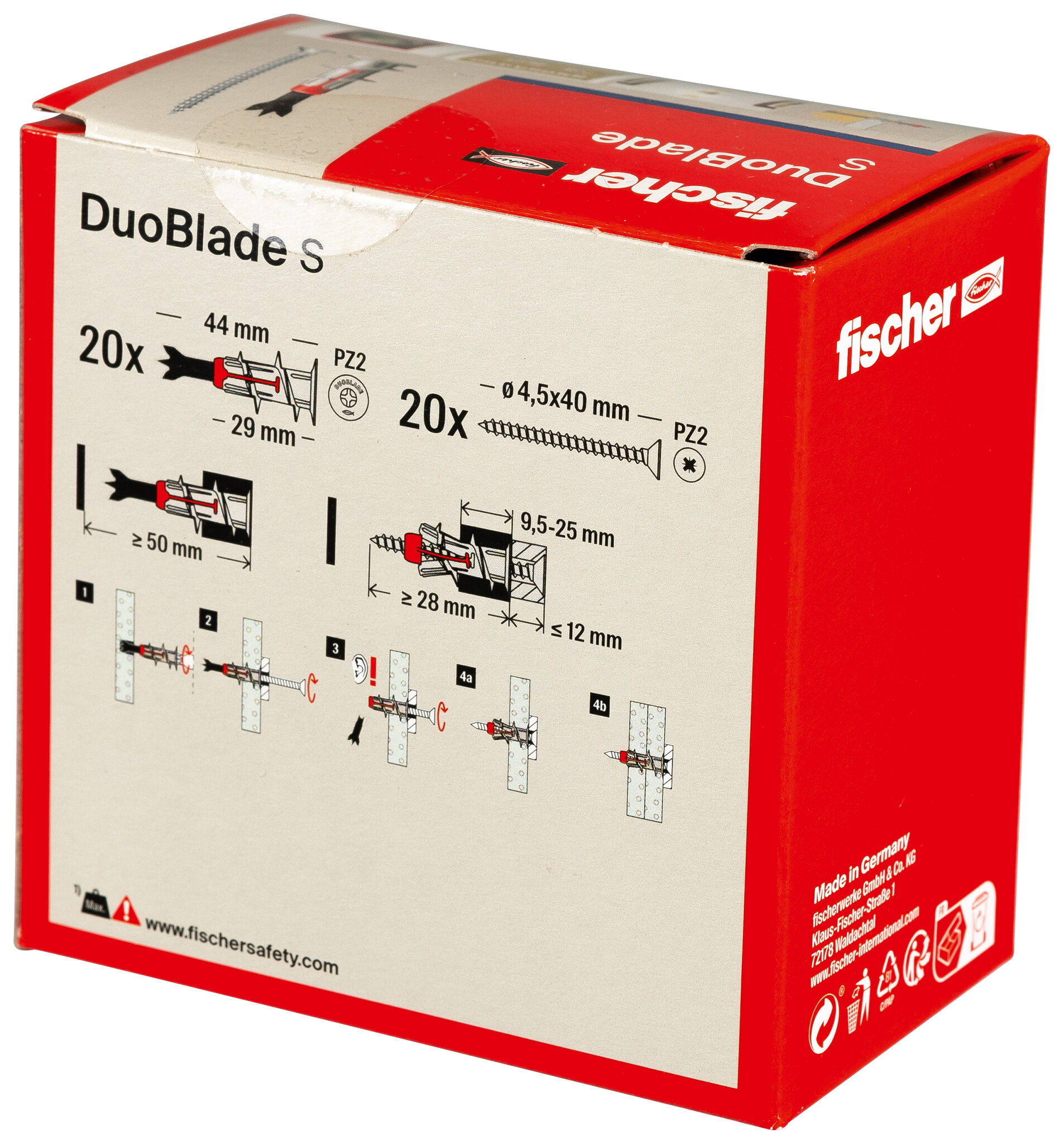 fischer Plasterboard fixing DuoBlade S with screw